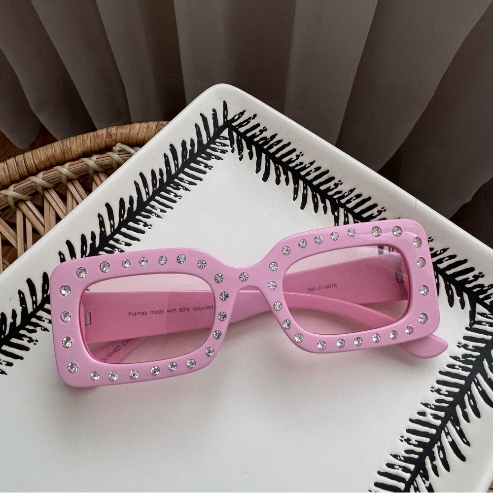 A New Day  Pink Rhinestone Sunglasses